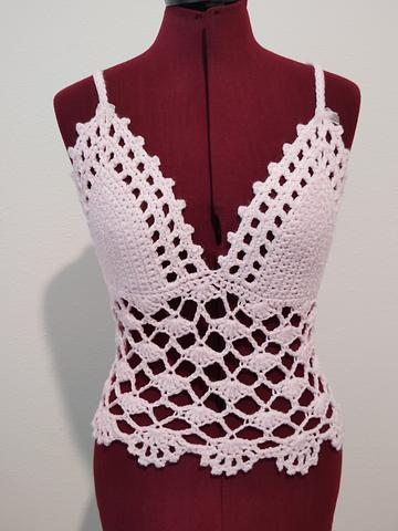 Handmade Crochet Lace Open Back Top