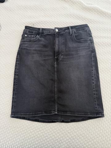 Black denim pencil skirt