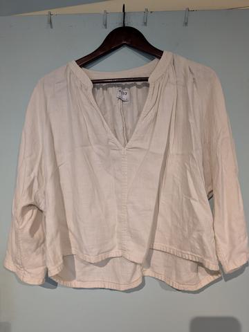 Soft cotton popover blouse