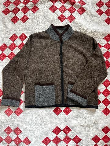 Wool colorblock cardigan