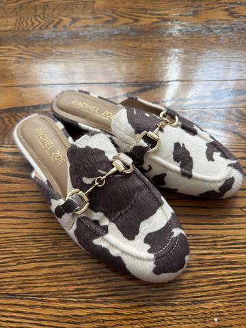 Cow Print Mules