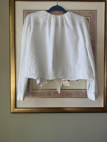 textured long sleeve blouse