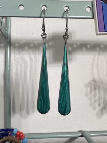 Sterling malachite earrings