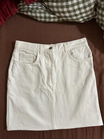 White Denim Skirt