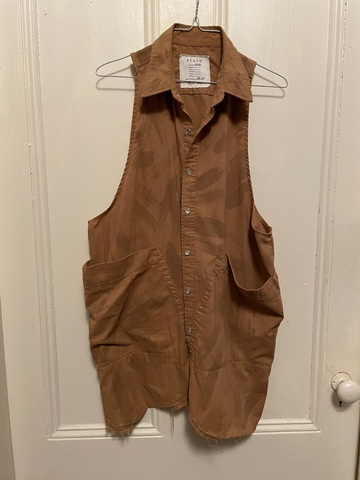 State the Label Upcycled Smock Vest Brushstroke Pattern