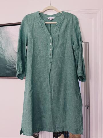 linen gingham check dress
