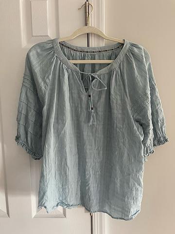 sky blue prairie blouse