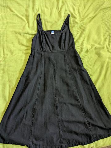 black linen blend sweetheart dress