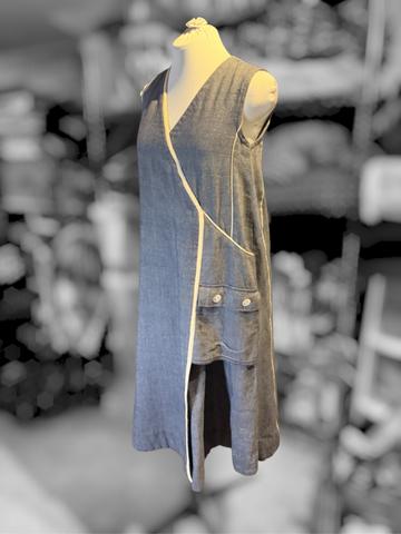 Denim-look Faux Wrap Dress