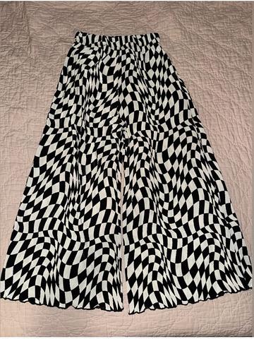 Pleated mid easy flare pants