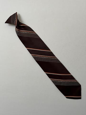 70s Brown Tan & Orange Clip On Tie