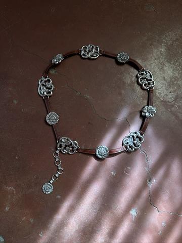 Silver & leather belt