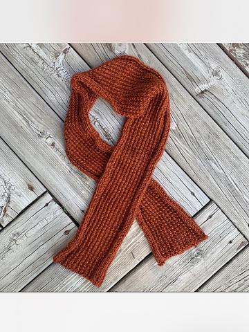 knit textured orange scarf