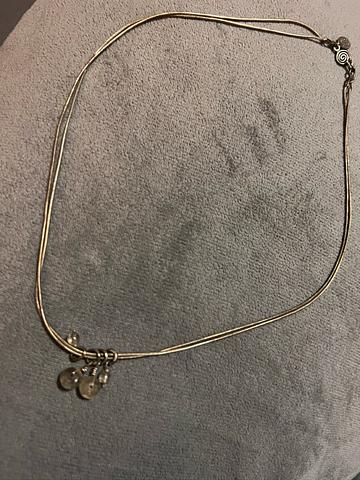 Necklace: Glass pendants on silver chain (18”)