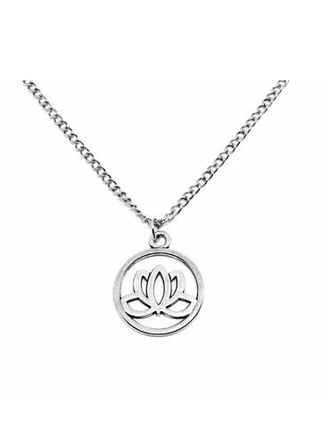 Lotus Flower Circle Necklace