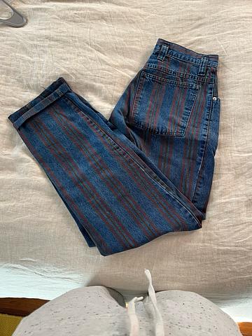 Striped High-Rise Jeans
