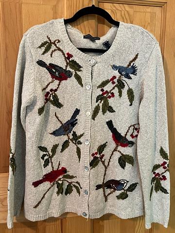 Fair isle birds cardigan