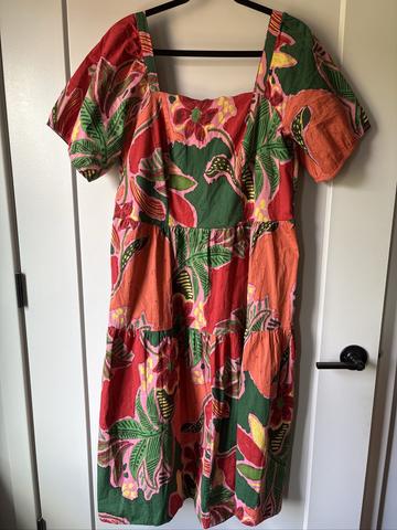 Tropical midi dress