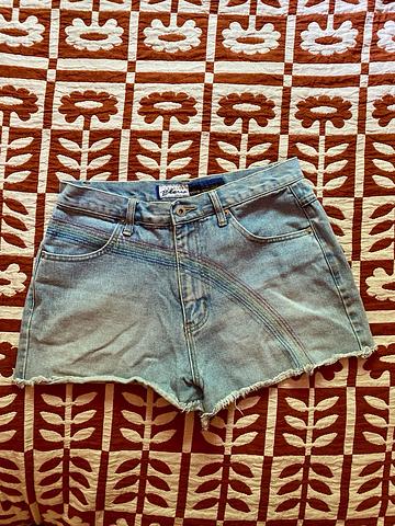 🌈 Rainbow Lightwash Denim Shorts
