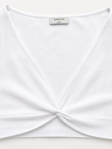 White Twist-Front Cropped Tank