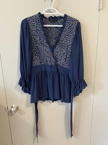 Silk faux wrap top