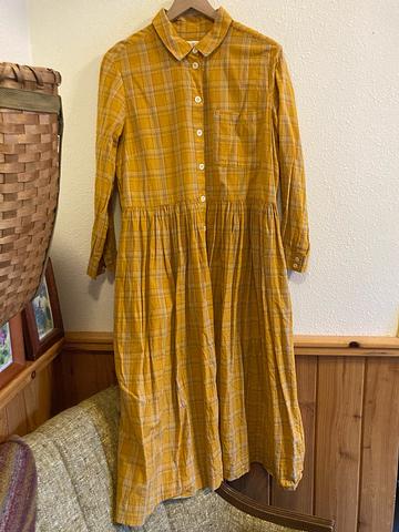 Yellow plaid dress