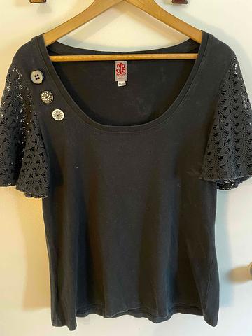 Black lace sleeved top