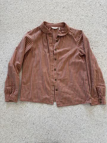 Toast pink and olive gingham shirt