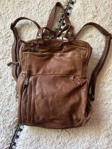 Leather backpack
