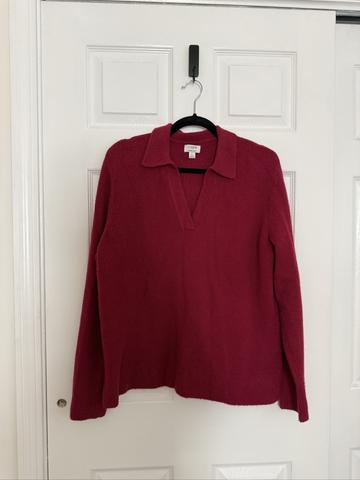 Wool blend polo sweater
