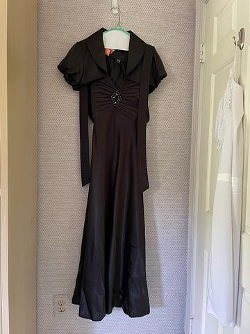 Black Satin Long Gown w Bolero
