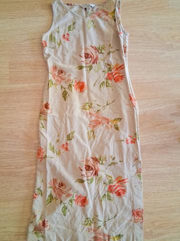 Linen Blend Floral Dress