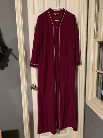 Maroon velvet house coat
