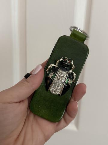 Vintage beetle brooch bag charm