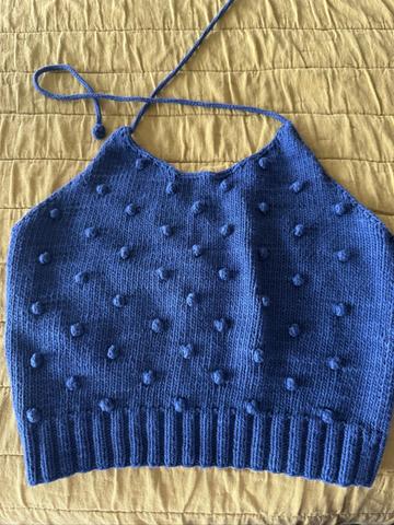 Adult Halter Cropped Tank Sweater