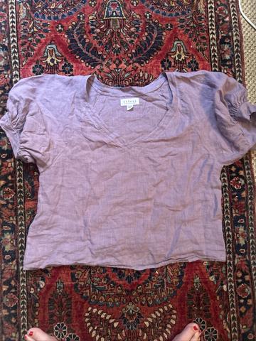 lavender linen top