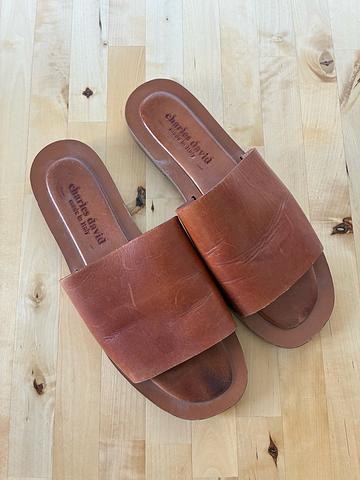 Leather slides