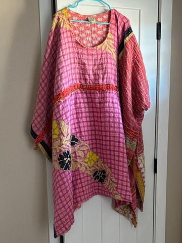 kantha poncho coverup OS