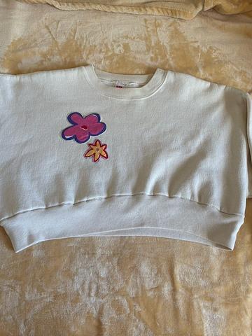 Patchwork Cropped Sweatshirt