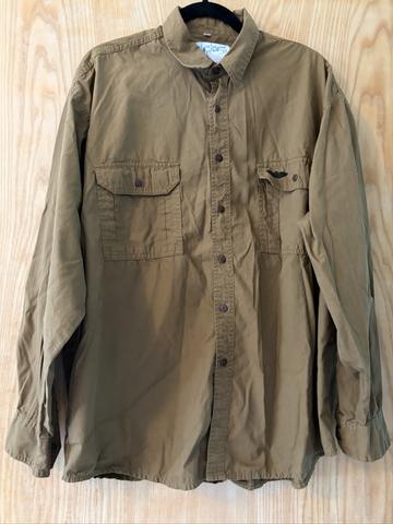 Cotton olive green men’s button down