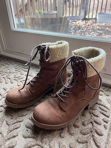 brown lace-up boots
