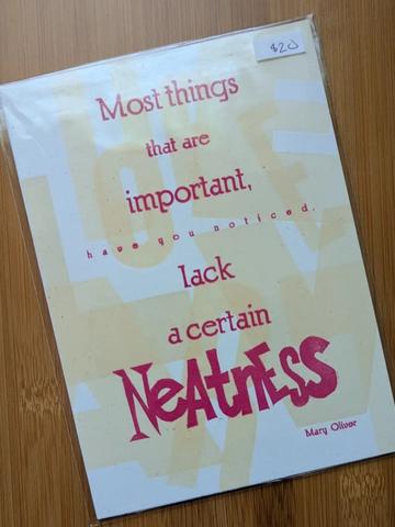 Mary Oliver handmade letterpress print