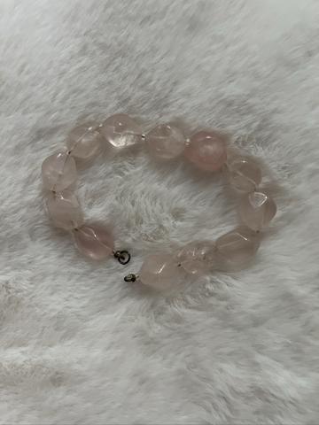 Chunky Polished Rose quartz bracelet