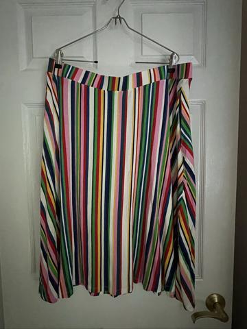 ModCloth striped swishy rainbow skirt