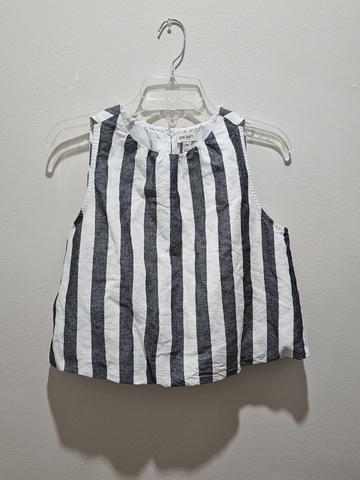 Striped Cotton and Linen Tank Top