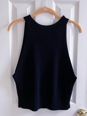 Black sweater tank top