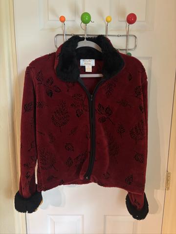 Red & Black faux fur jacket