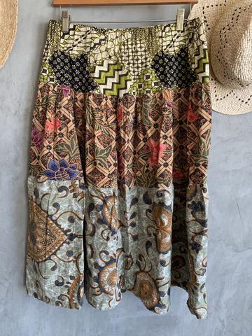 Batik tiered skirt