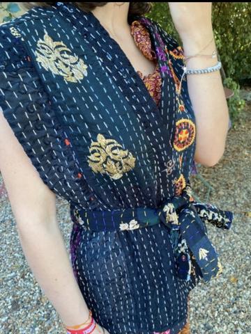 Sissel Edelbo Belted Kantha Waistcoat S/M
