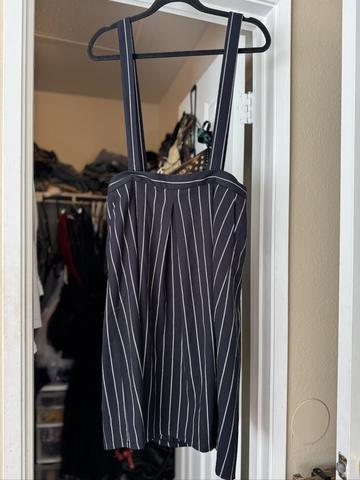 Pinstripe Suspender Skirt